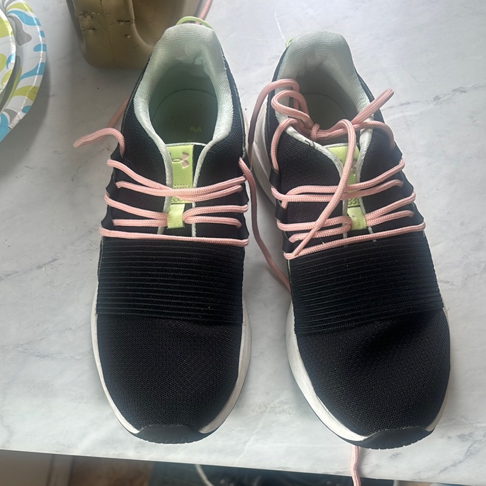 Black and Pink Athletic Sneakers